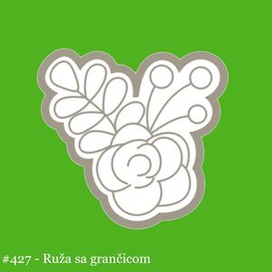Rose with twigs cookie cutter