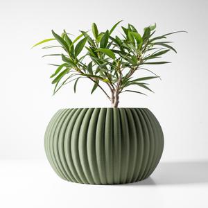 The Roni Planter Pot with Drainage Tray & Stand: Modern and Unique Home Decor for Plants and Succulents  | STL File
