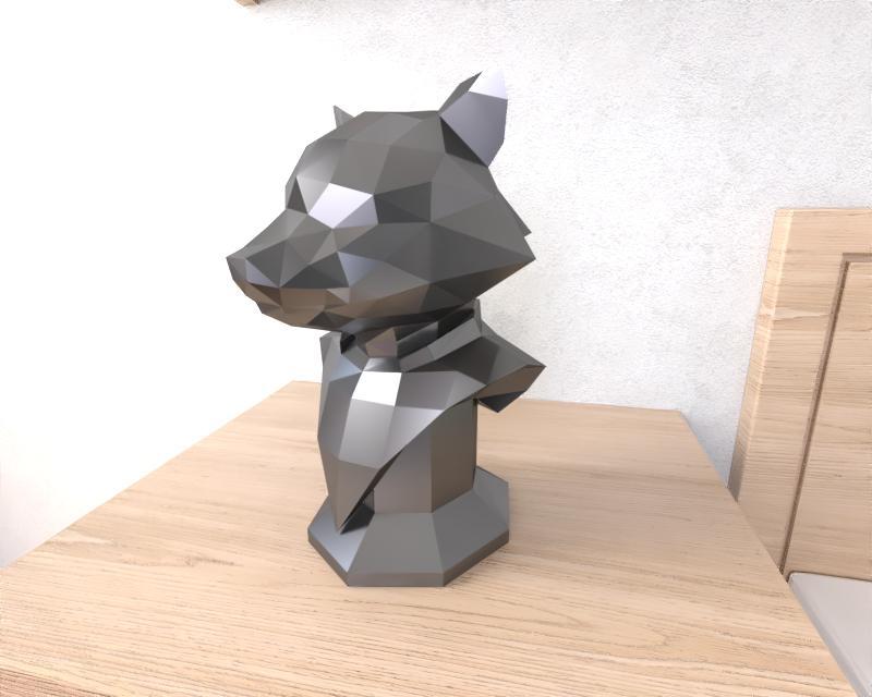 Rocket Raccoon Bust Lowpoly