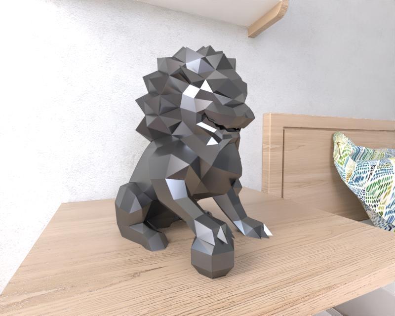 Chinese Lion Lowpoly