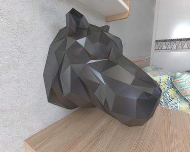 Hippo Head Wall lowpoly