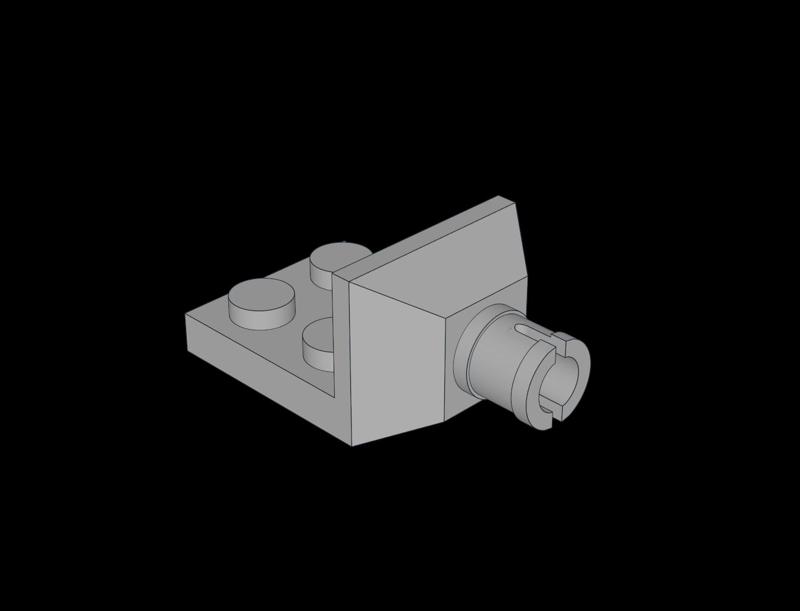 Lego Compatible (3481.dat) Plate  2 x  2 with Helicopter Tail Rotor Holder