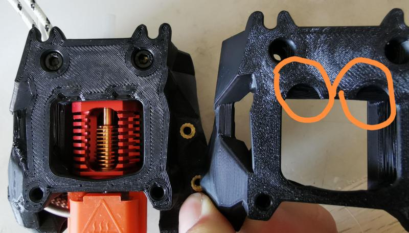 Stealthburner printhead block for Phateus Dragon, modded for Voron Tap