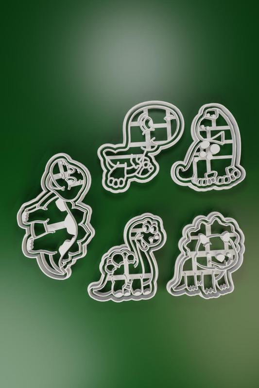 5 DINOSAUR COOKIE CUTTERS