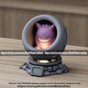 Gengar in healing machine pods from pokemon