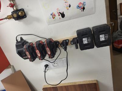 Parkside battery and charger wall holders