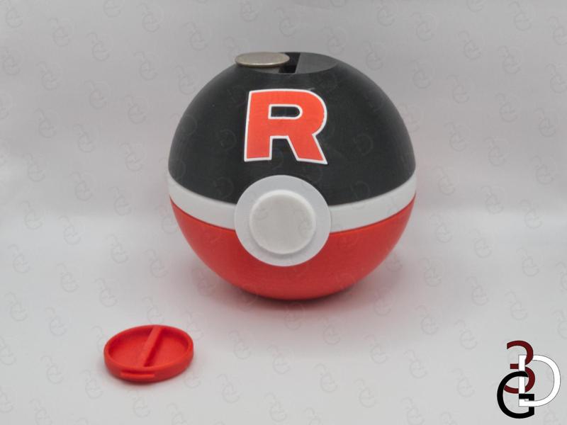Team Rocket Pokeball Piggy Bank