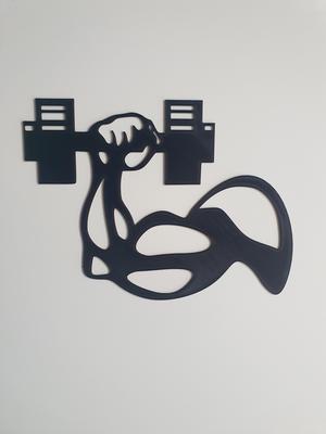 Bodybuilder Man's Hand with Dumbbell Wall Decor