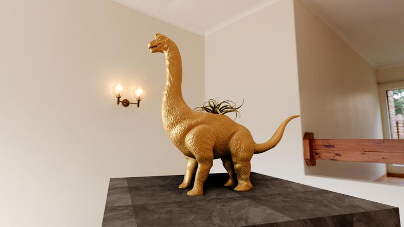 brachiosaurus brontosaurus statue planter pot flower vase stl