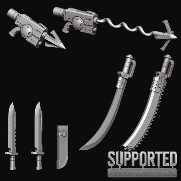 Voidguard Exo-Core marine weapon kit - sword, sheath,Grapnel Launcher