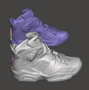 NIKE AIR JORDAN 6 SNEAKERS LEFT AND RIGHT .OBJ .STL