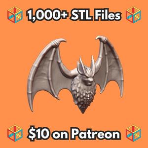 28mm Sci-Fi Arcane Bat with Feathery Wings for Dark Fantasy MineeForm FDM 3D Print STL File