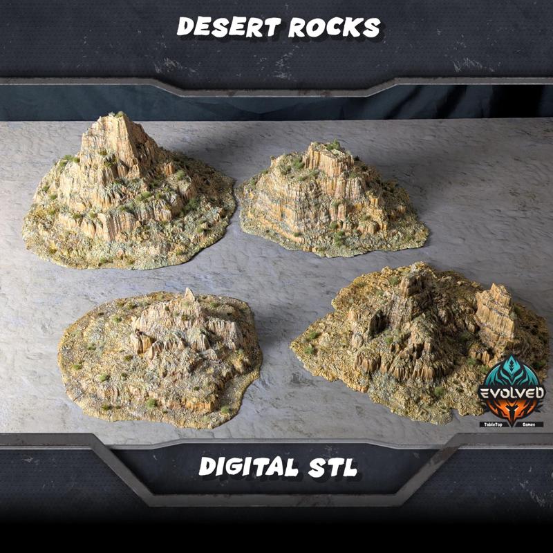 3D Printable Desert Rock Terrain