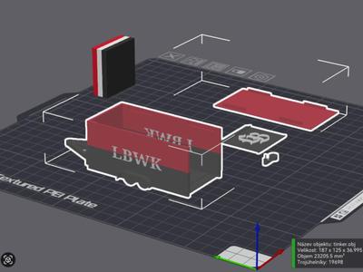 Trailer LBWK for cars 1/64 , 1:64 (Hotwheels) 