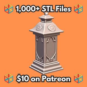 28mm DND Ornate Lantern Elegant Street Light for RPG Scenes MineeForm FDM 3D Print STL File
