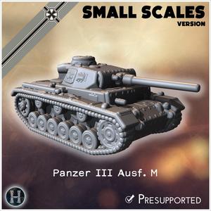 Panzer III Ausf. M (small scales version) - Germany Eastern Western Front Normandy Stalingrad Berlin Bulge WWII 4mm 6mm 10mm 12mm