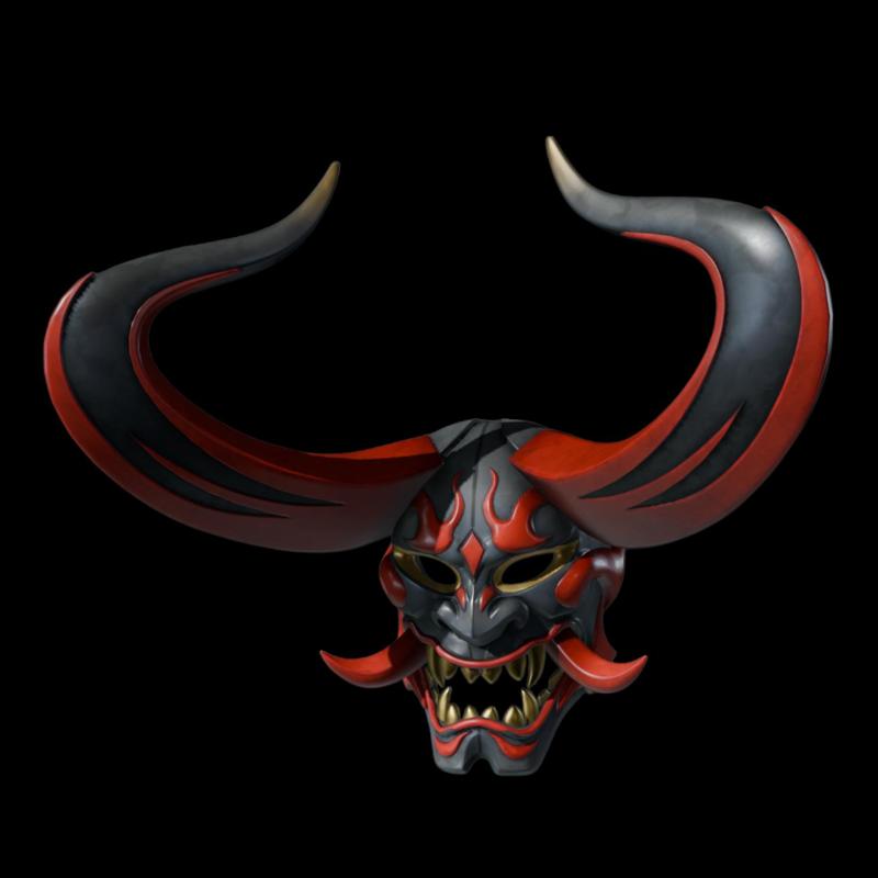 shogun x's fire oni mask