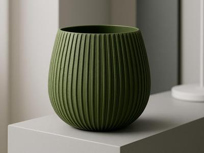 VerdeRib Planter -  Modern fuzzy ribbed planter