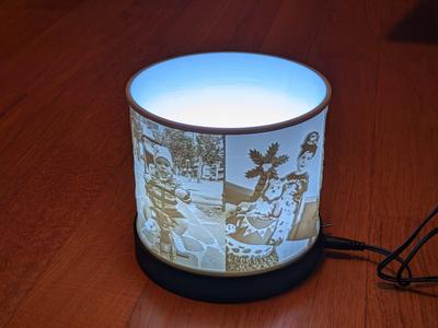 Simple cylindrical lithophane holder