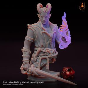 Bust - Male Tiefling Warlock - [Supported]