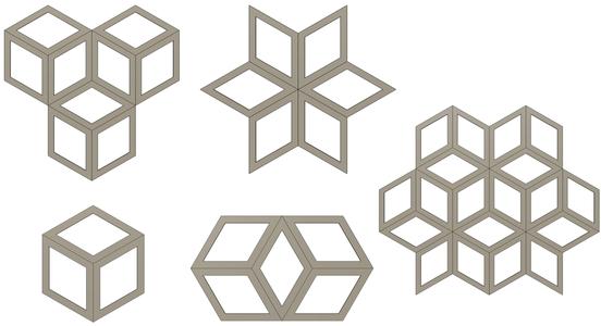 Rhombus Tessellation Cube? Flower? Mask?