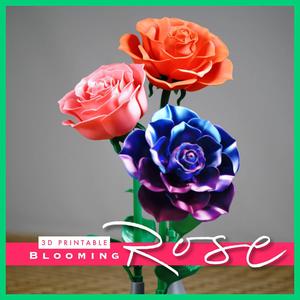 3D Printable Blooming Rose