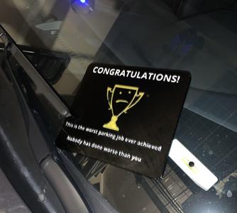 Worst Parking Award Plaque