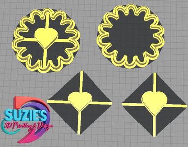 Flower cutter with heart Imprint / Stamp