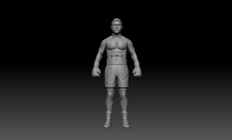 Character ready for 3D printing - boxing Canelo - with joints.
