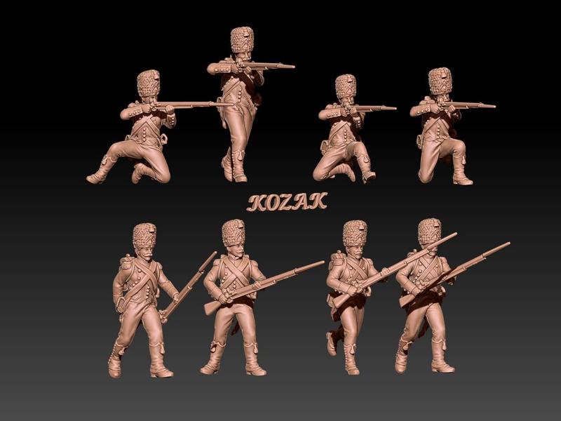 Napoleonic french carabiniers in bearskin hats set 1