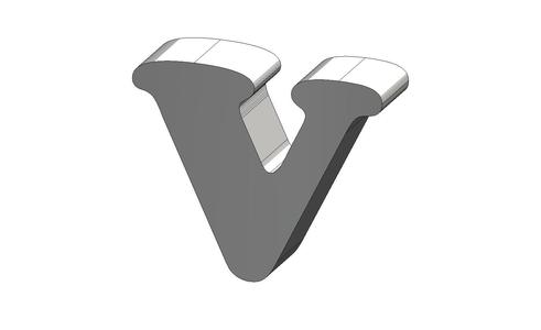 V Cooper Face Font Letter