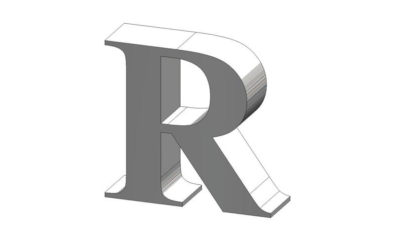 R letter Times New Roman Font