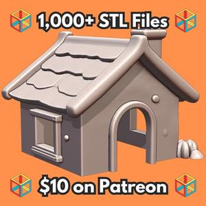 Cozy Cottage Pet Hide with Classic Roof Design for Small Animals MineeForm FDM 3D Print STL File