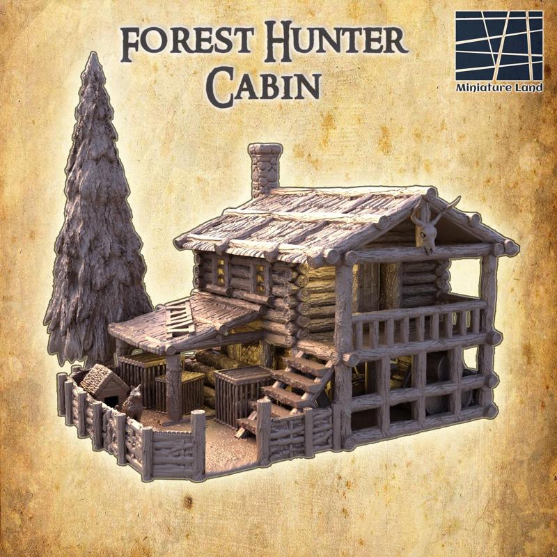 Forest Hunter Cabin 28 mm Tabletop Terrain
