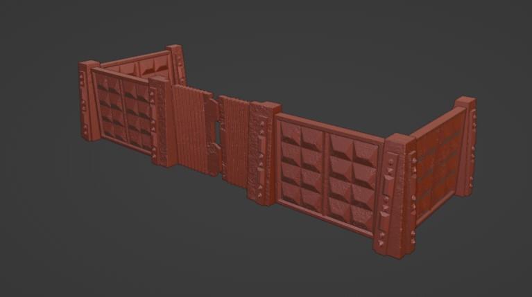 Grimdark Concrete fence and gate