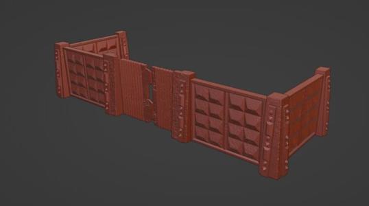 Grimdark Concrete fence and gate