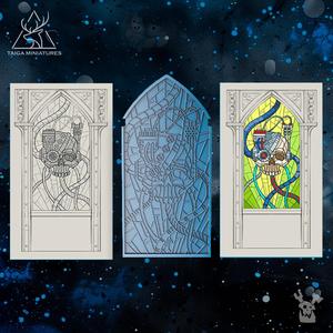 Sanctum of Repentance Skull Stained Glass Window