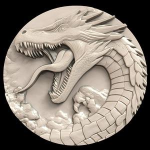 3D Model STL File for CNC Router/Laser & 3D Printer A Dino-dragon that Spits Lava Instead of Fire