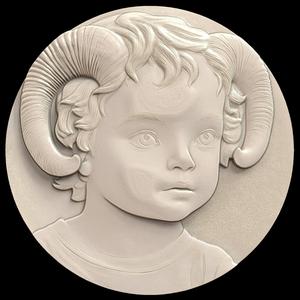 3D Model STL File for CNC Router/Laser & 3D Printer A Child with Ram's Horns and a Voice That Does Not Belong to This World 2
