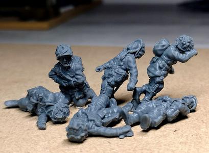 WW2 28mm US PARATROOPER CASUALTIES SET 1