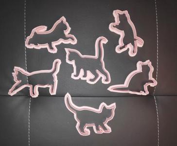 Thinner cat cookie cutters - 6 pack