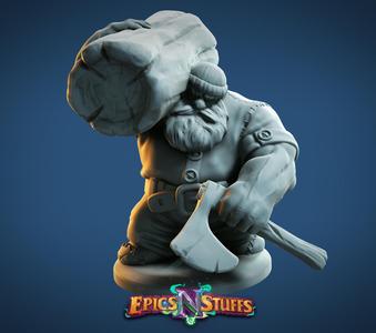 Dwarven Logger Miniature- Pre-Supported