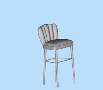 High stool, chair, bar stool, doll stool, digital scene model