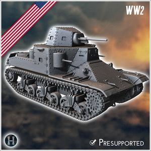 M2 Medium Tank (combat damaged version) - USA US Army Western Front Normandy Africa Bulge WWII D-Day