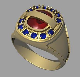 oval square stone ring