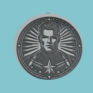 Captain Marvel Medallion CNC Captain Marvel 3d Printer Obj Stl