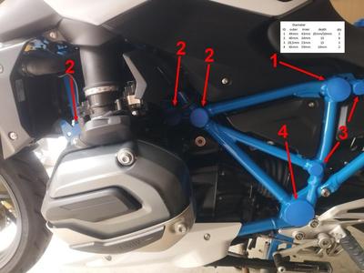 BMW R1200R/R1200RS (K53/K54 LC) Frame Plugs 2015-2018