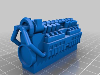 HO Scale EMD 645/710 16 cylinder Diesel Engine 