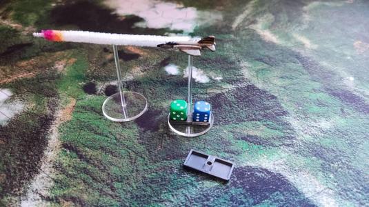 Miniature Flight Stands and dice trays for air wargames. e.g. Missile Threat, Check Your 6!