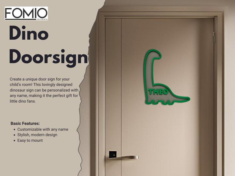 Dinosaur Door Sign – Customizable with Name 
